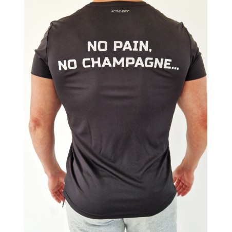 Unique T-shirts with supplements4muscle logo "NO PAIN NO CHAMPAGNE"