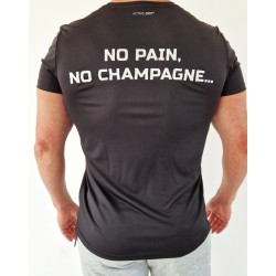Unique T-shirts with supplements4muscle logo "NO PAIN NO CHAMPAGNE"