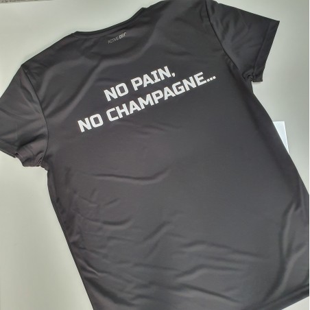 Unique T-shirts with supplements4muscle logo "NO PAIN NO CHAMPAGNE"