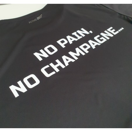 Unique T-shirts with supplements4muscle logo "NO PAIN NO CHAMPAGNE"
