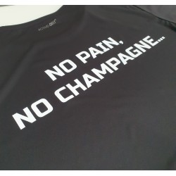 Unique T-shirts with supplements4muscle logo "NO PAIN NO CHAMPAGNE"